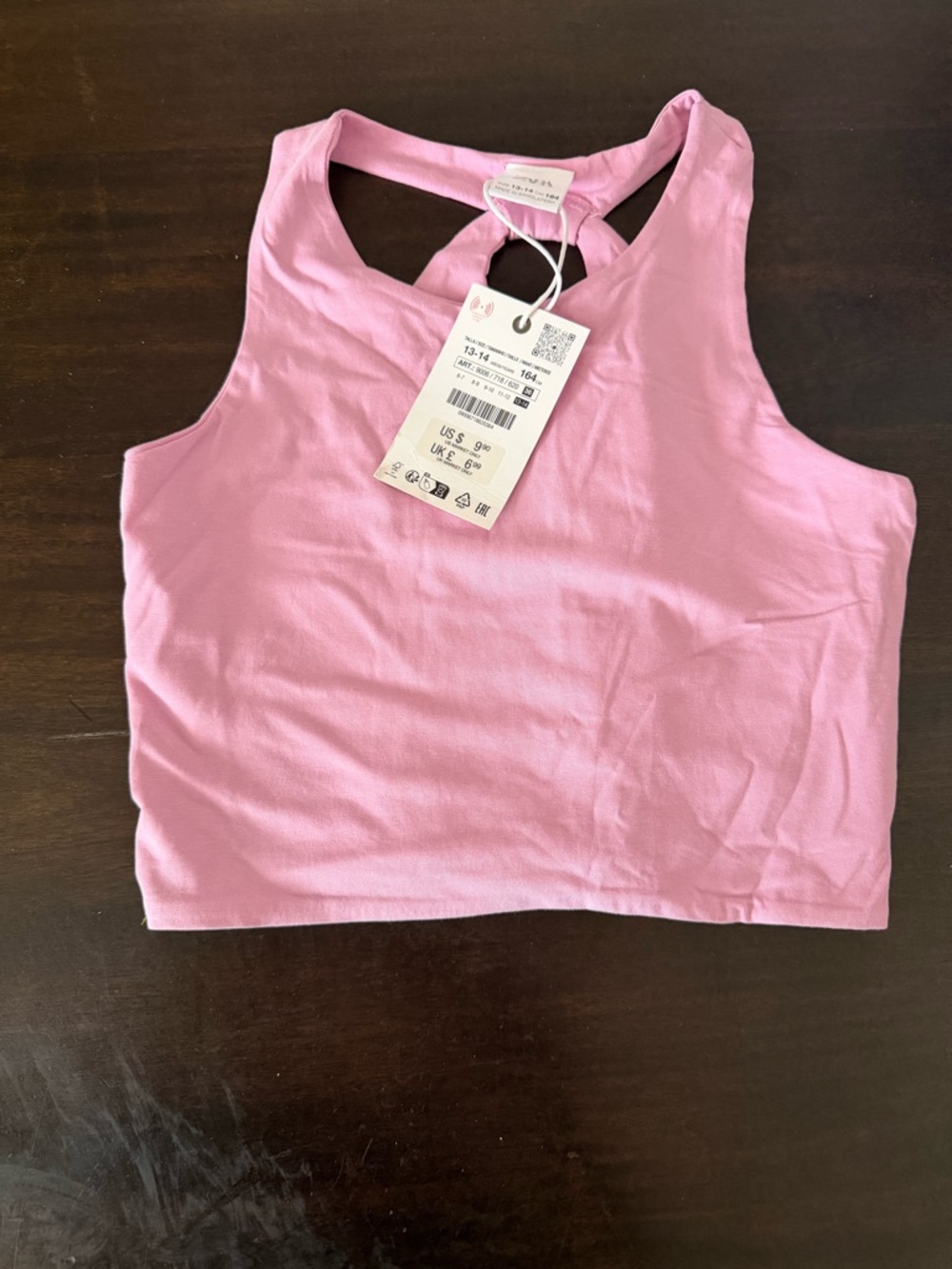 Zara Pink Racerback Crop Tank Top